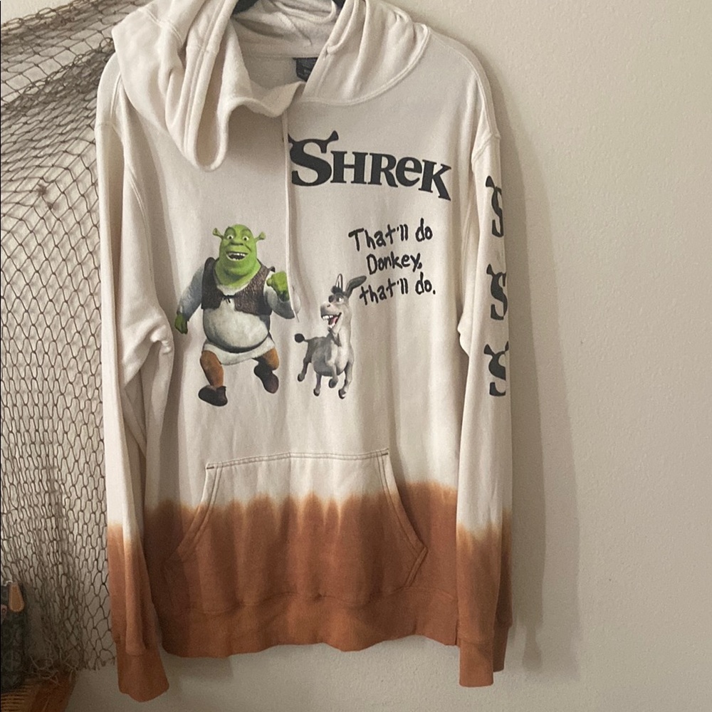Shrek Graphic Hoodie with Brown Ombre